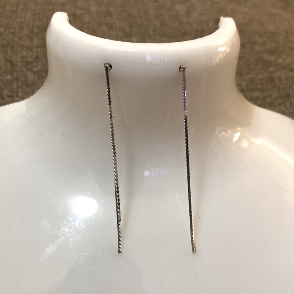 Silver long earrings